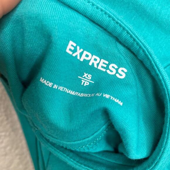 Express Womens Top Size XS Sleeveless Blue Halter V-Neck Casual Blouse - Picture 3 of 11